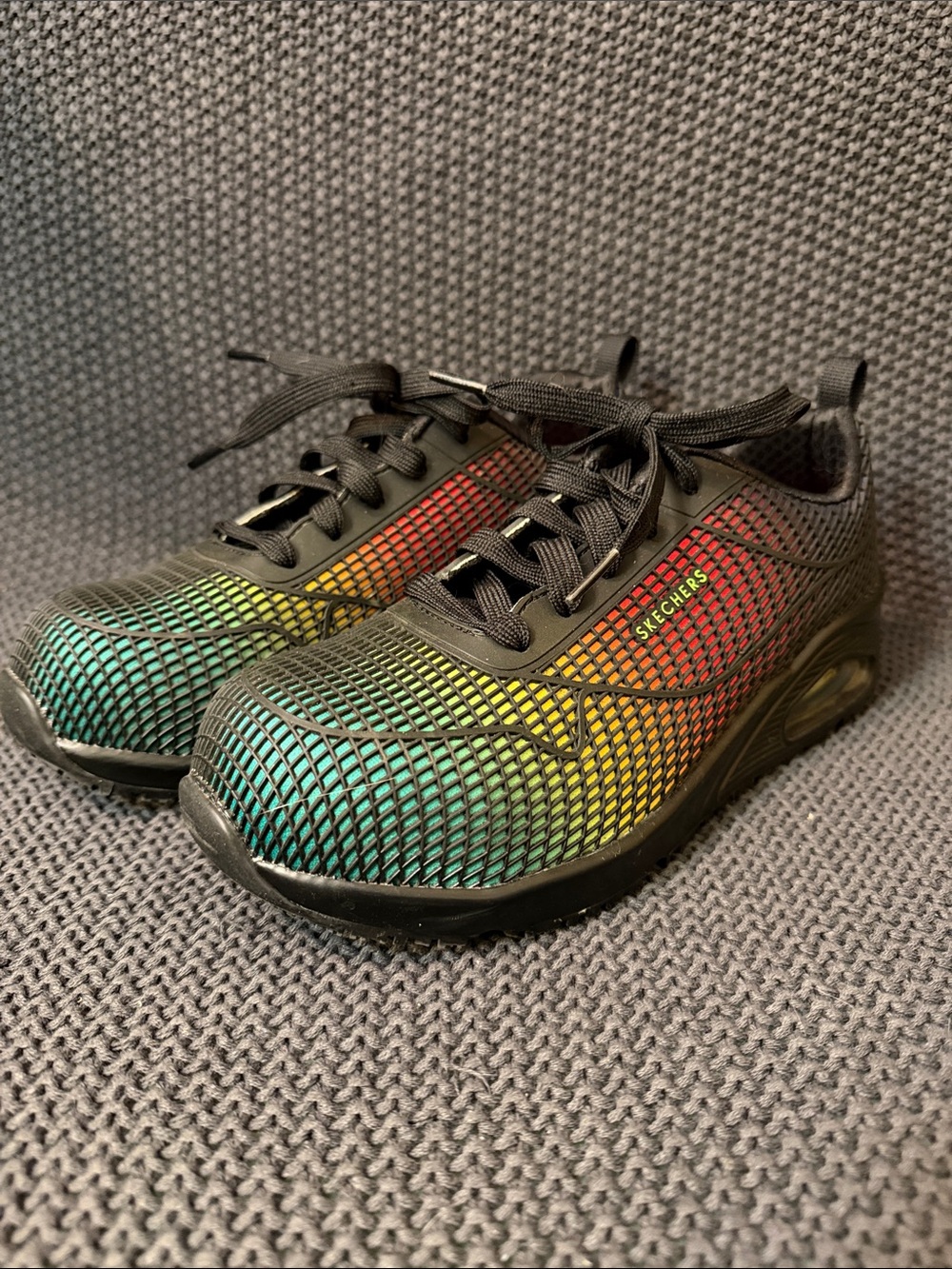 Skechers Black Sneakers with Rainbow Mesh